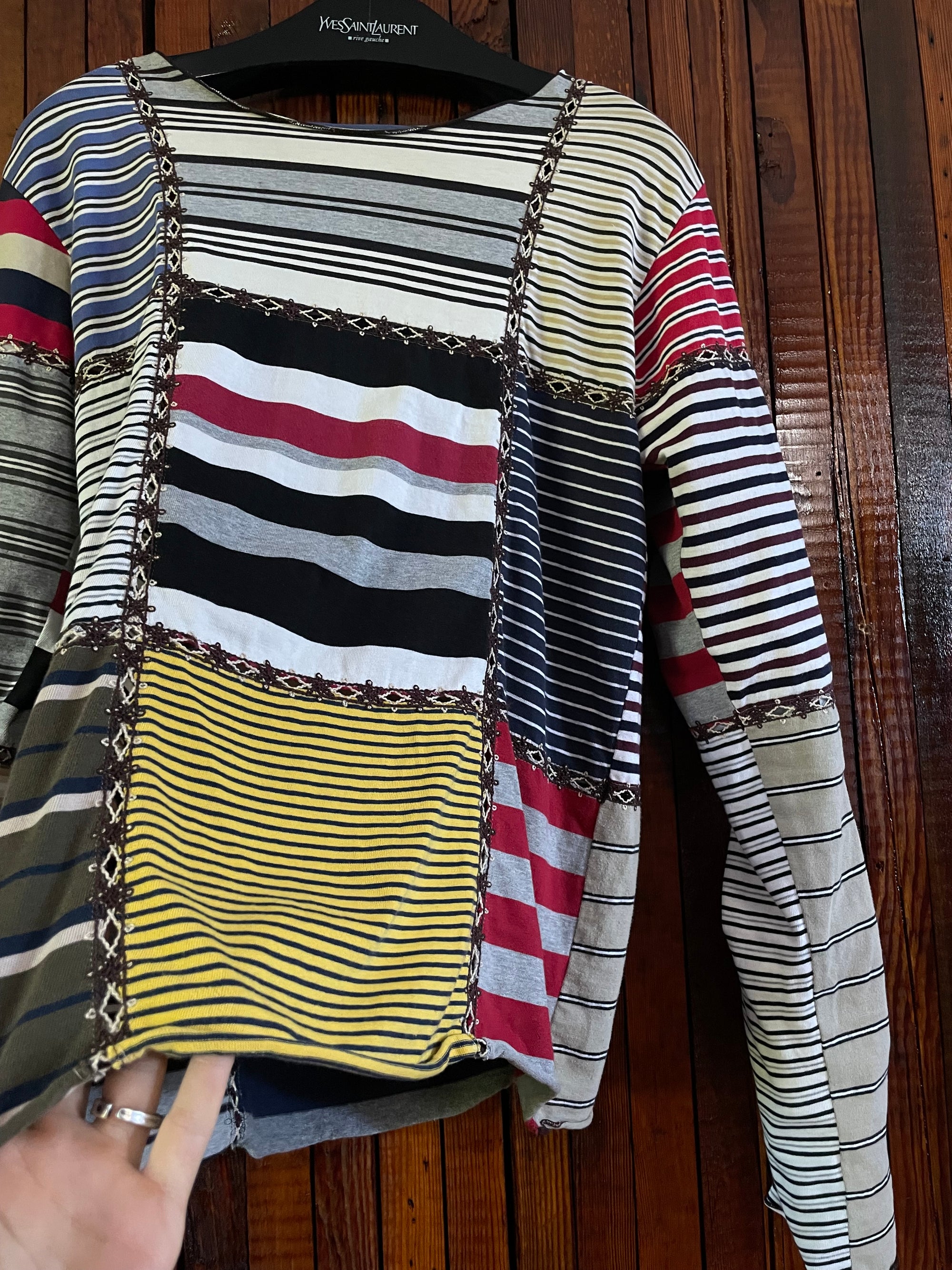 Number Nine Aw02 "Nowhere man" patchwork longsleeve