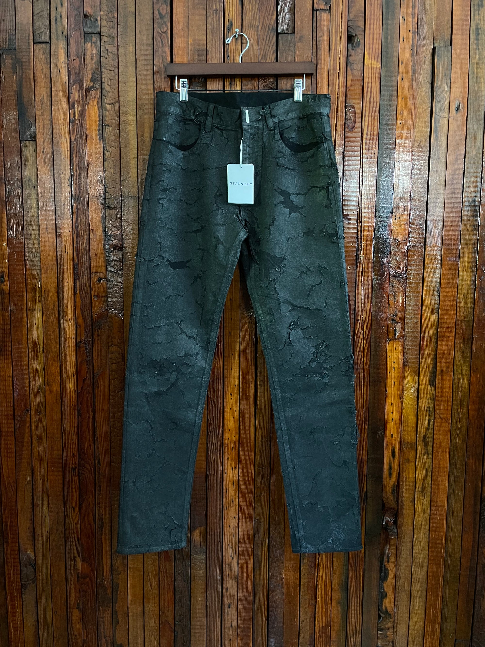 Givenchy Distressed Waxed Jeans