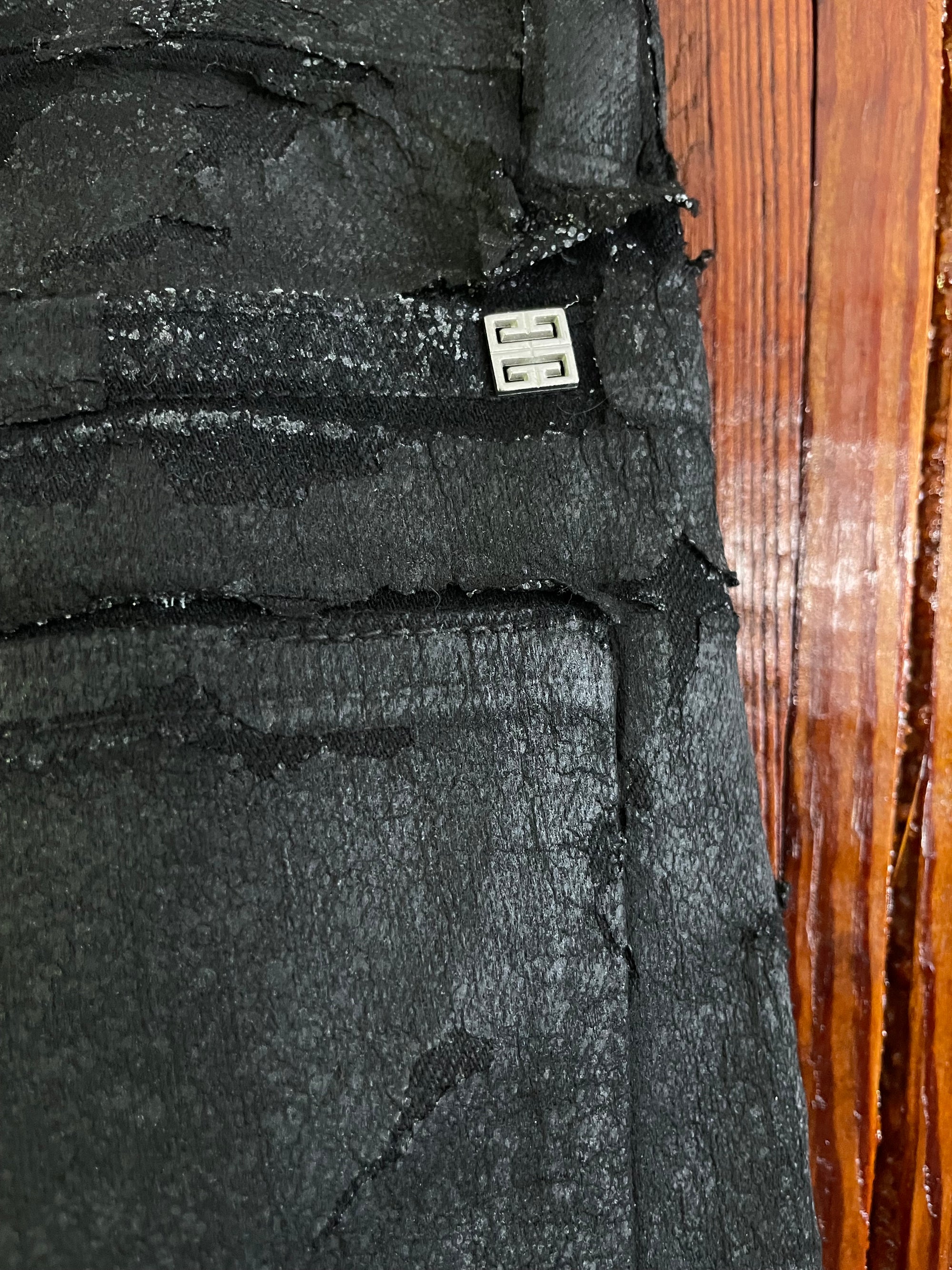 Givenchy Distressed Waxed Jeans