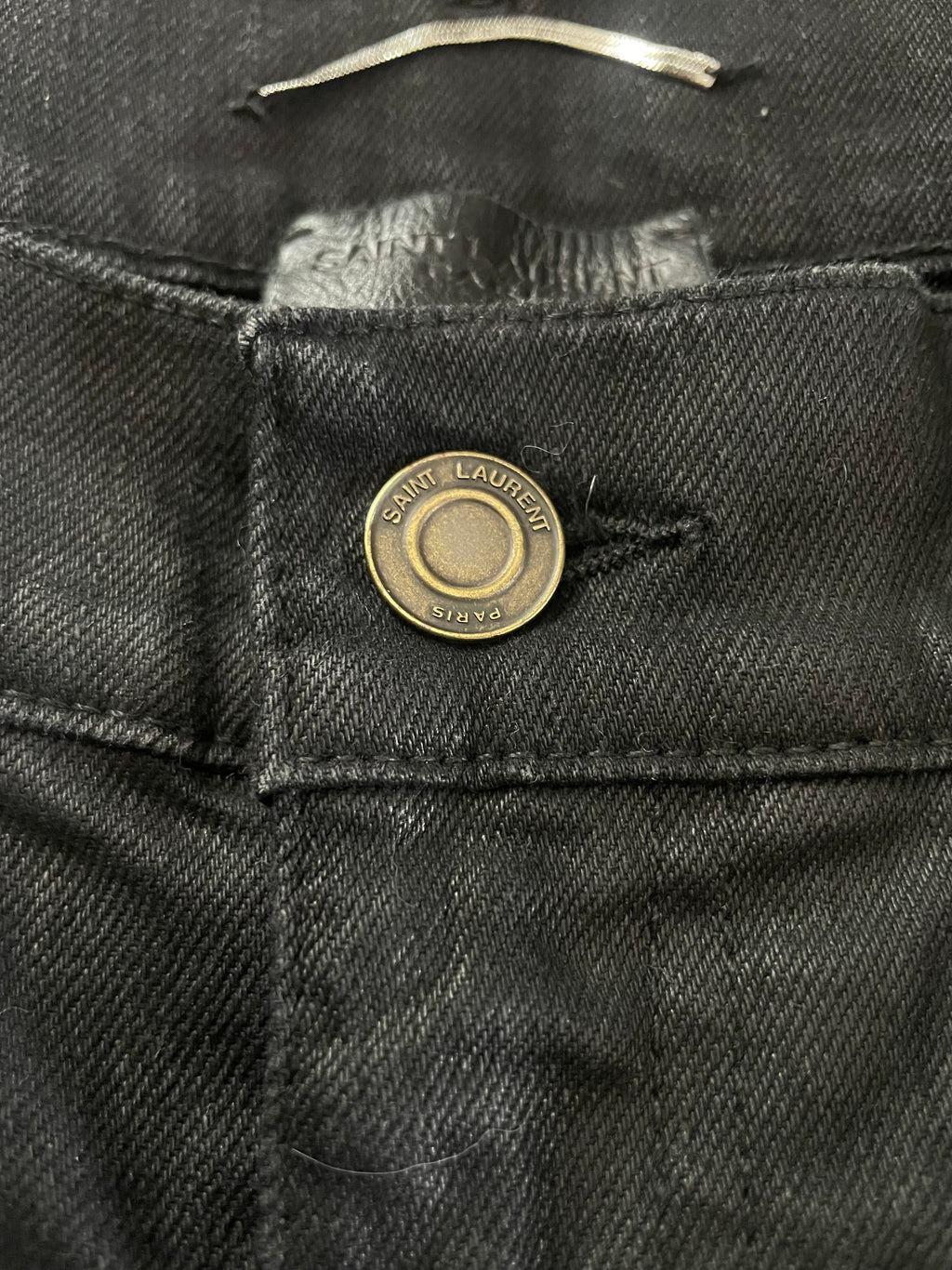 Saint Laurent Paris Waxed Jeans