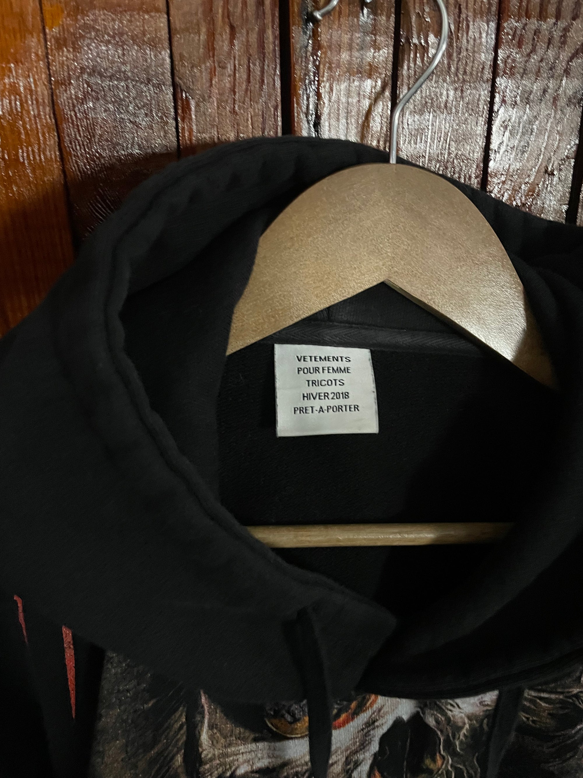 Aw18 Vetements misplaced skull hoodie