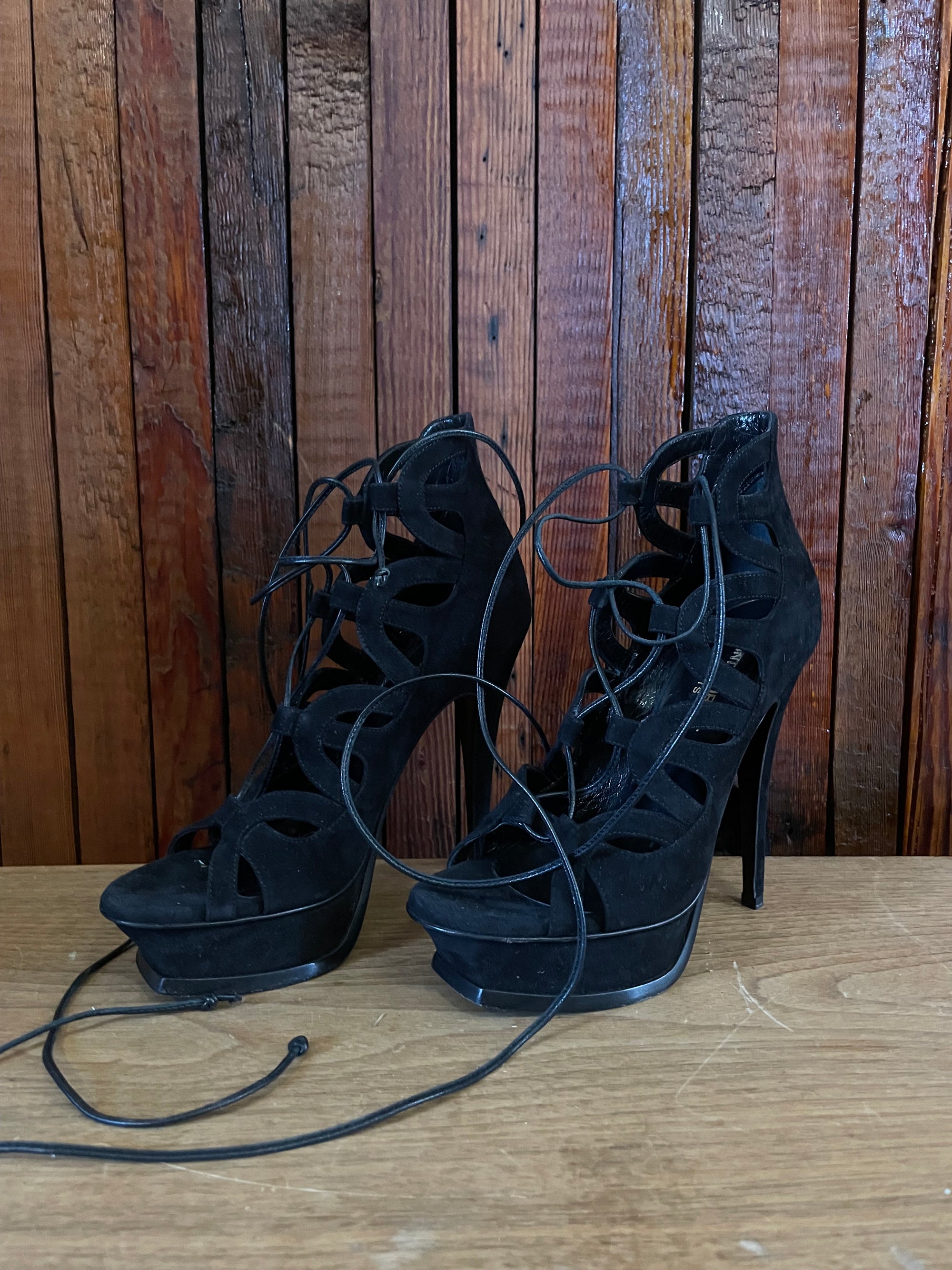 Saint Laurent lace boots