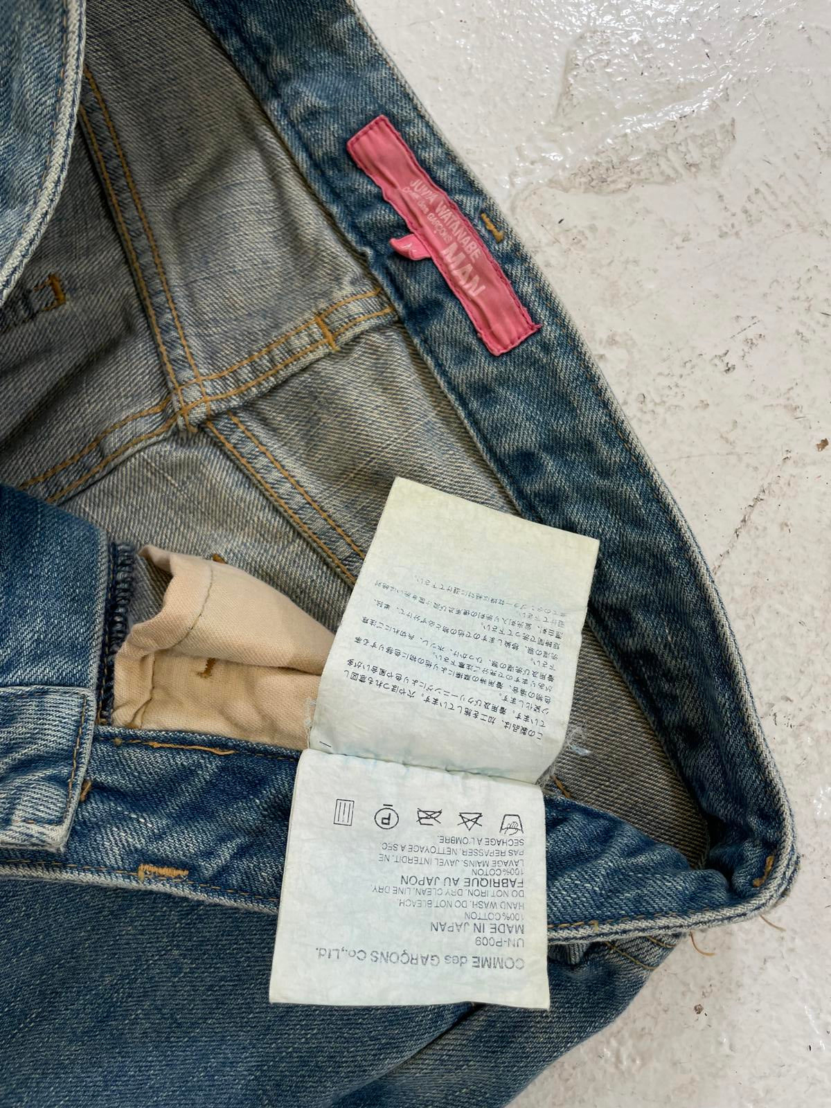 Junya Watanabe distressed bootcut jeans