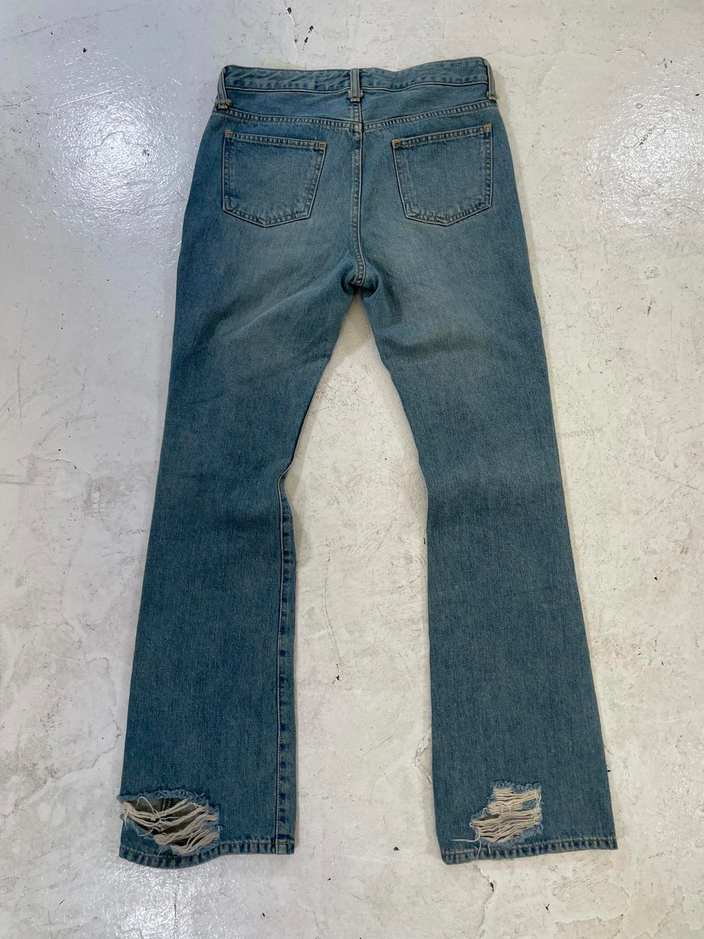 Junya Watanabe distressed bootcut jeans